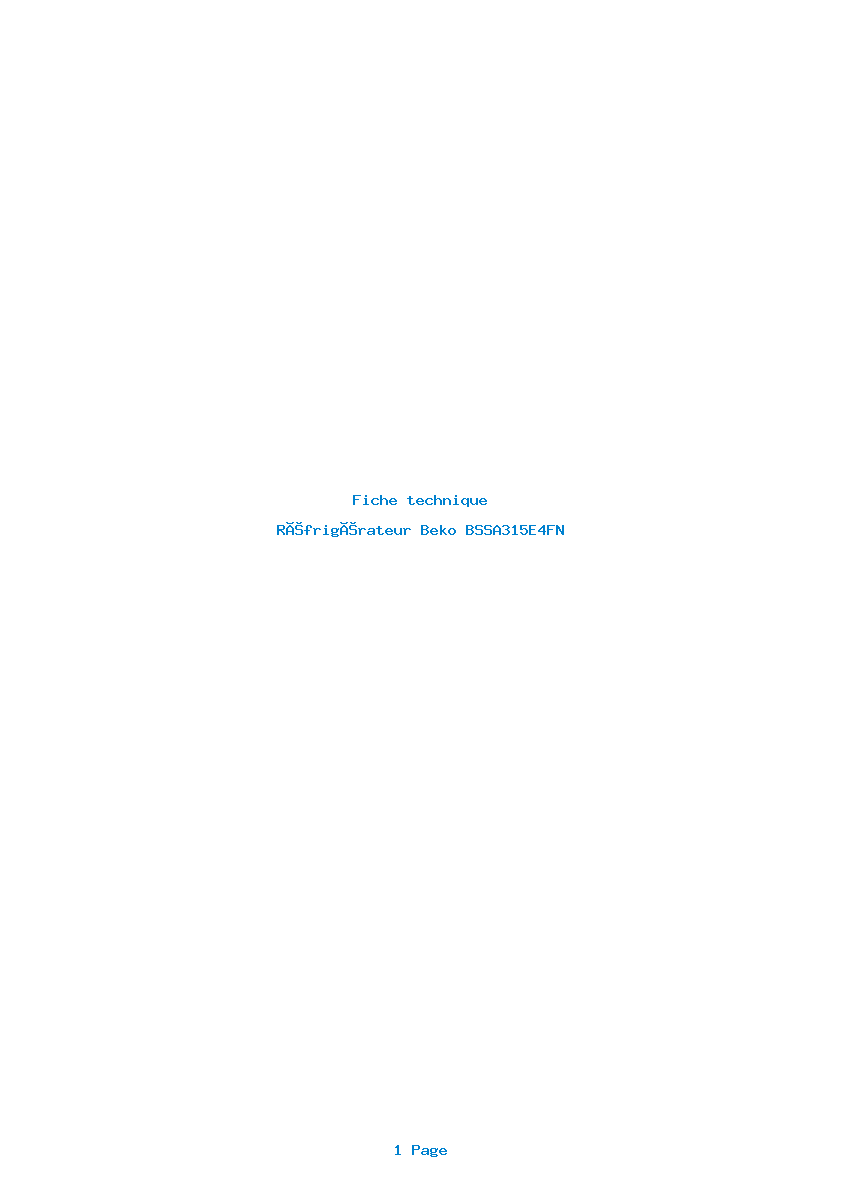 Image de la première page du manuel de l'appareil BSSA315E4FN