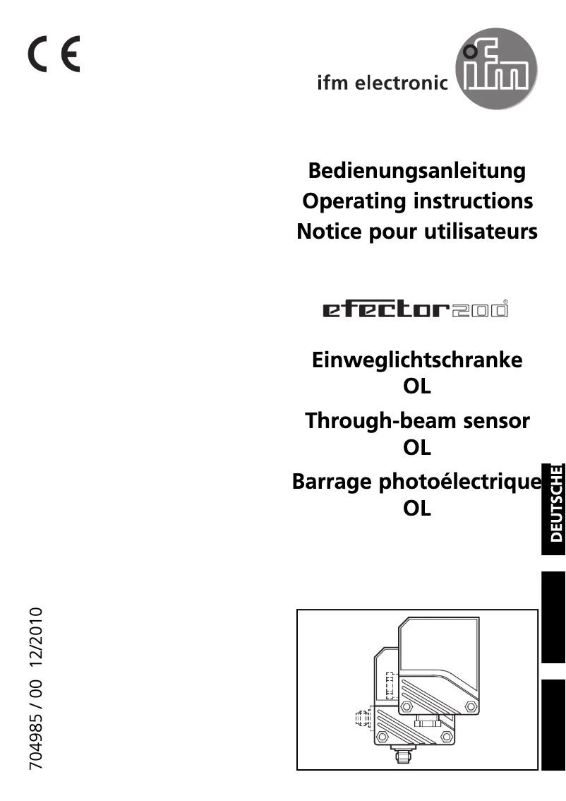 Page 1 de la notice Manuel utilisateur IFM OL5017