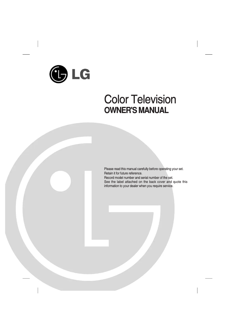 Page 1 de la notice Manuel utilisateur LG 21FU1RK