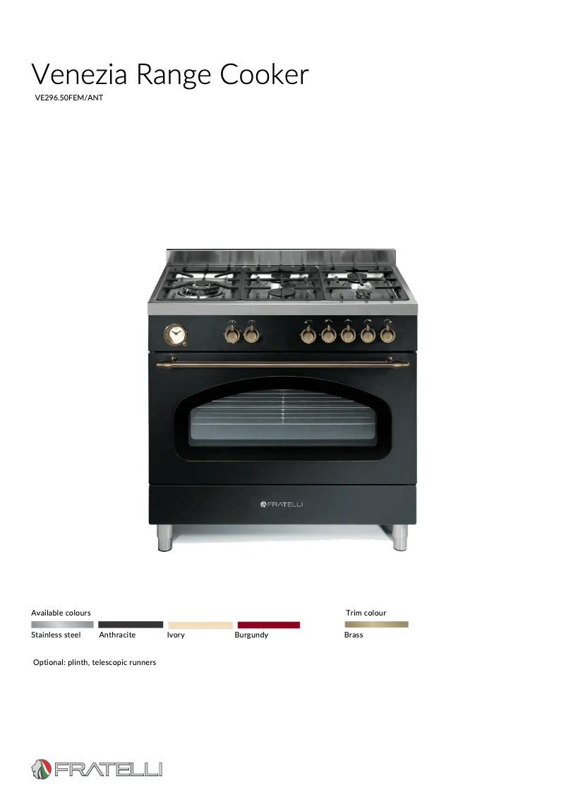 Page 1 de la notice Fiche technique Fratelli VE29650FEMANT