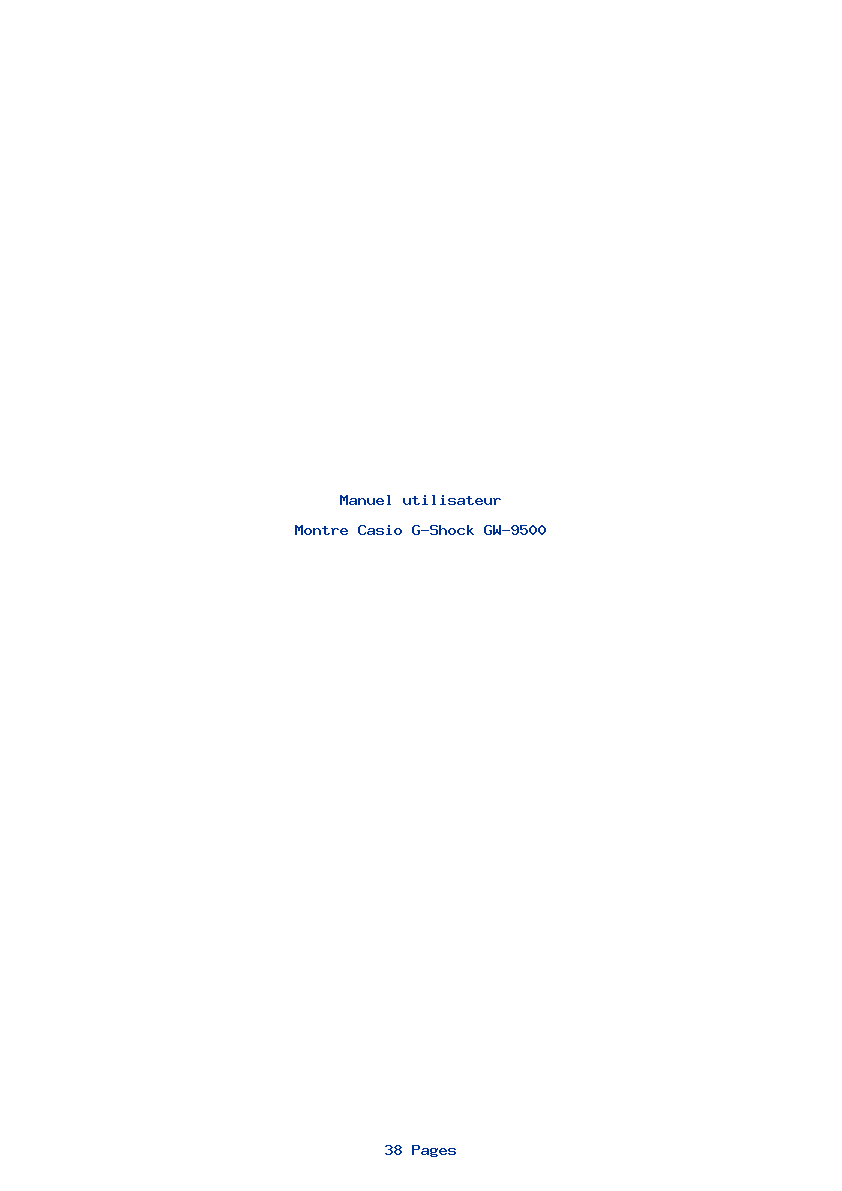 Page 1 de la notice Manuel utilisateur Casio G-Shock GW-9500