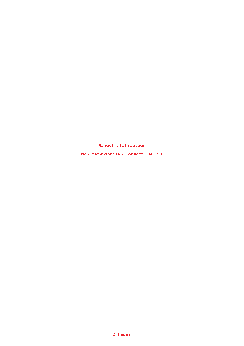 Page 1 de la notice Manuel utilisateur Monacor ENF-90