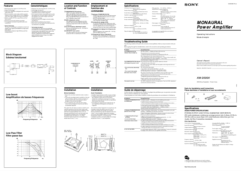 Página 1 del manual Manual de usuario Sony XM-D500X