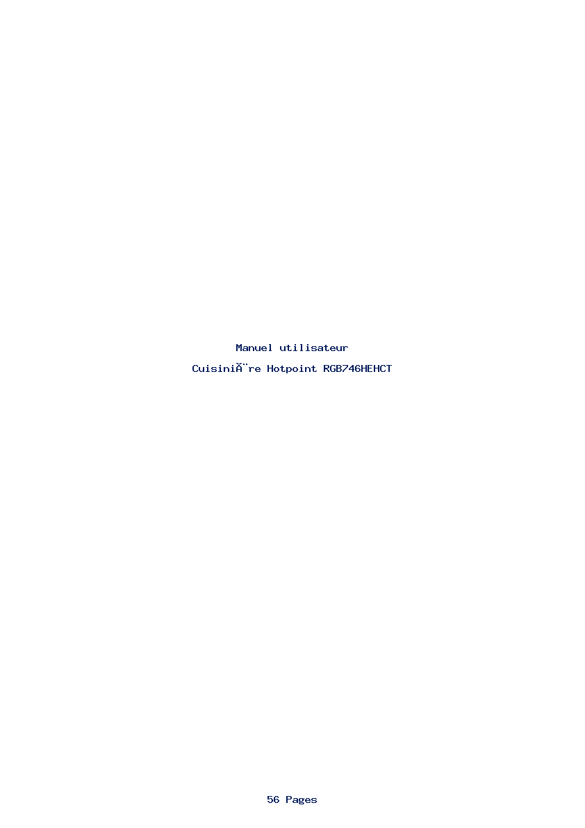 Page 1 de la notice Manuel utilisateur Hotpoint RGB746HEHCT