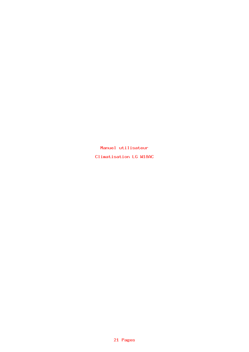 Page 1 de la notice Manuel utilisateur LG W18AC