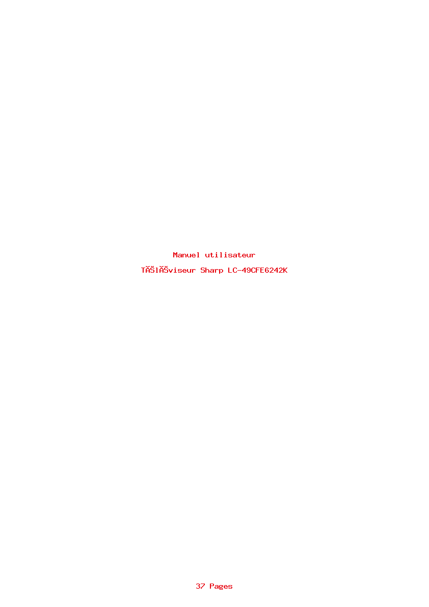 Page 1 de la notice Manuel utilisateur Sharp LC-49CFE6242K