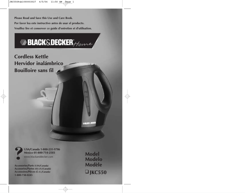 Page 1 de la notice Manuel utilisateur Black & Decker JKC550