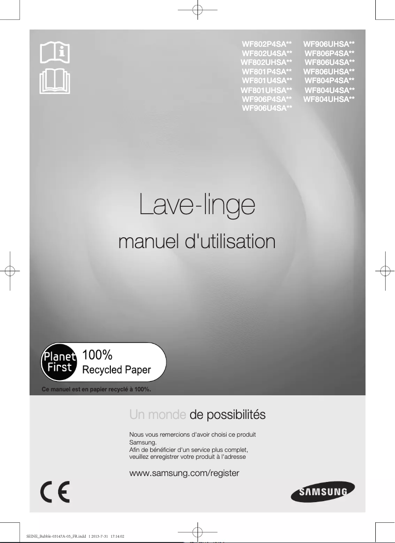 Página 1 del manual Manual de usuario Samsung WF806U4SAWQ