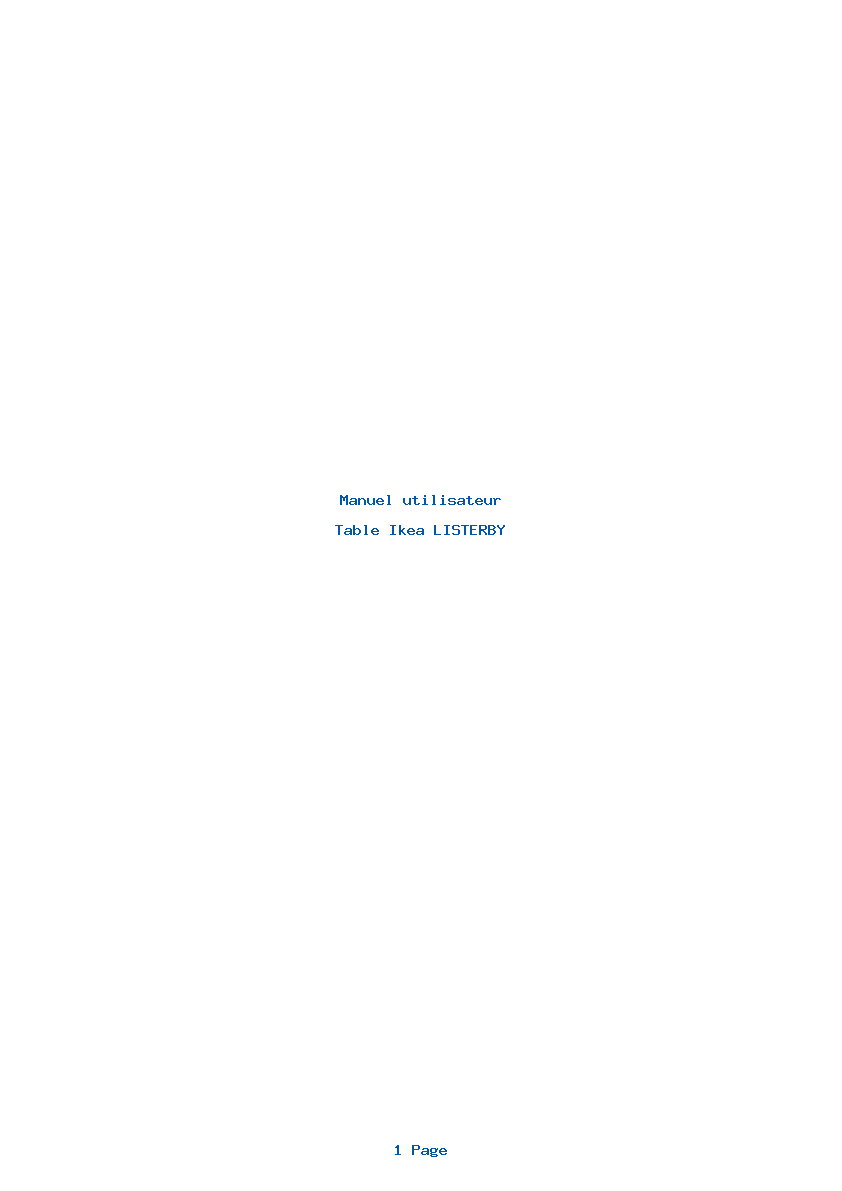 Page 1 de la notice Manuel utilisateur Ikea LISTERBY