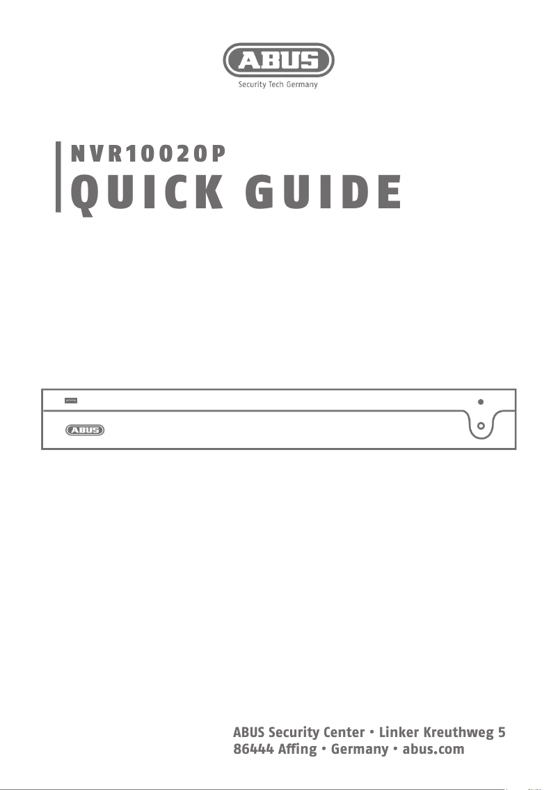 Page 1 de la notice Mode d'emploi Abus NVR10020P
