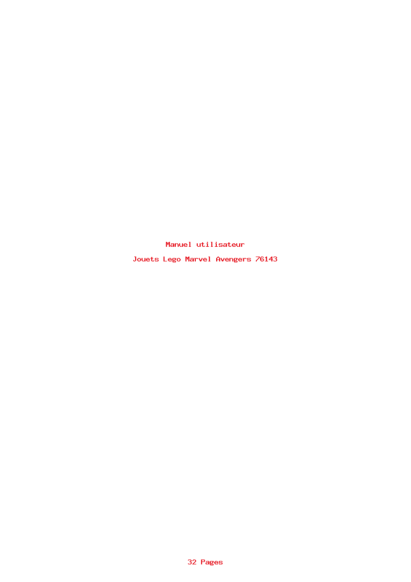 Page 1 de la notice Manuel utilisateur Lego Marvel Avengers 76143