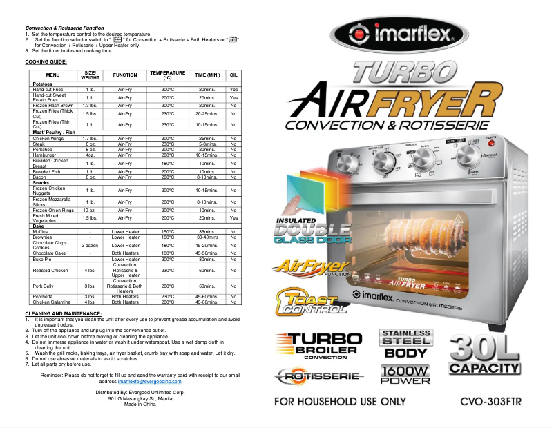 Page 1 de la notice Manuel utilisateur Imarflex CVO-303FT