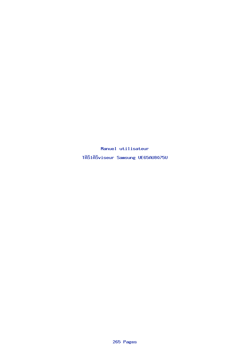 Image de la première page du manuel de l'appareil UE65AU8075U