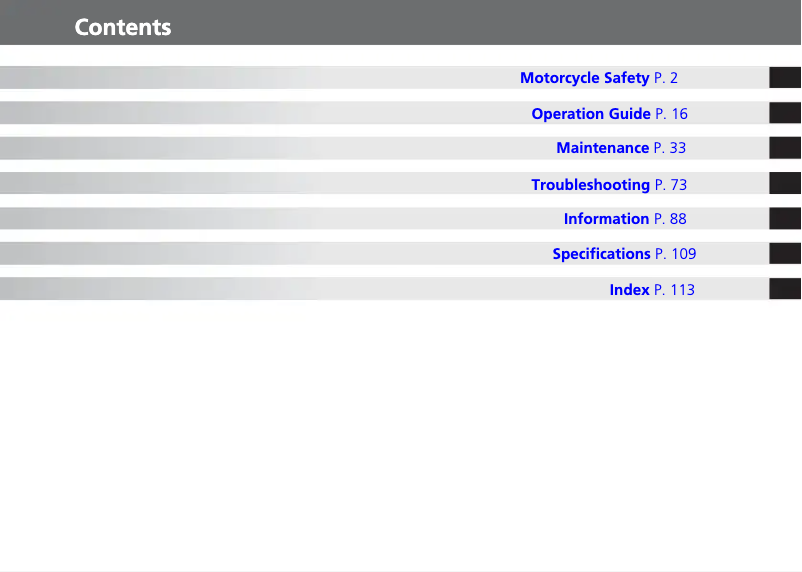 Page 1 of the manual User Manual Honda Grom MSX125 (2015)