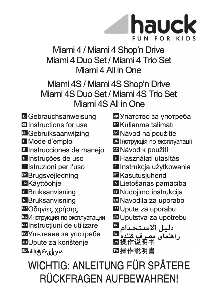 Página 1 del manual Manual de usuario Hauck Miami 4 S Trio Set