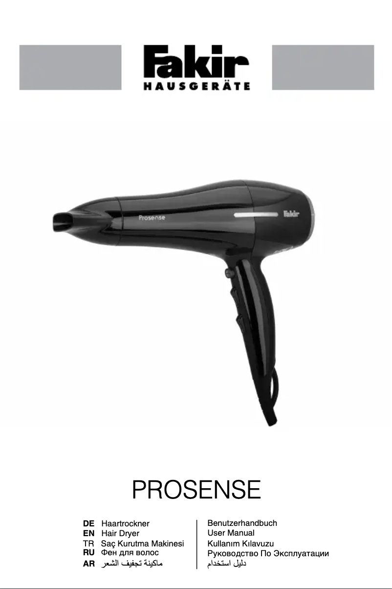 Page 1 de la notice Manuel utilisateur Fakir Prosense
