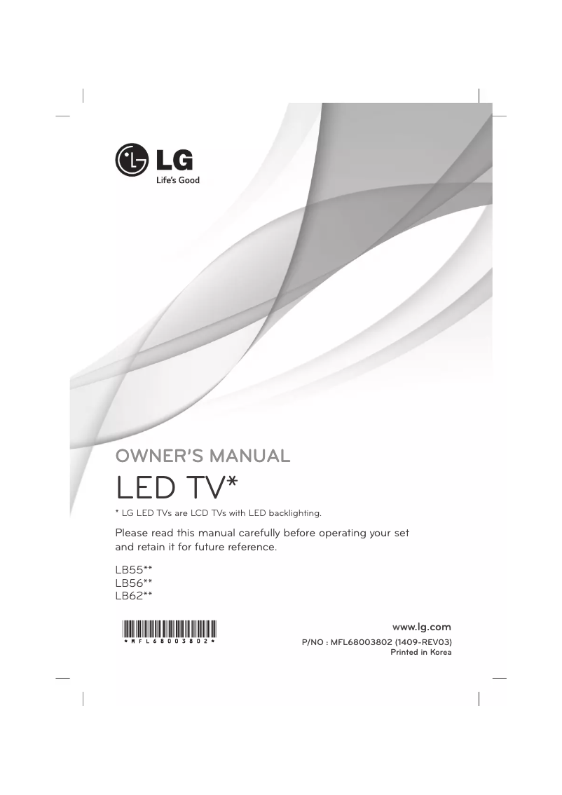 Page 1 de la notice Manuel utilisateur LG 39LB561V