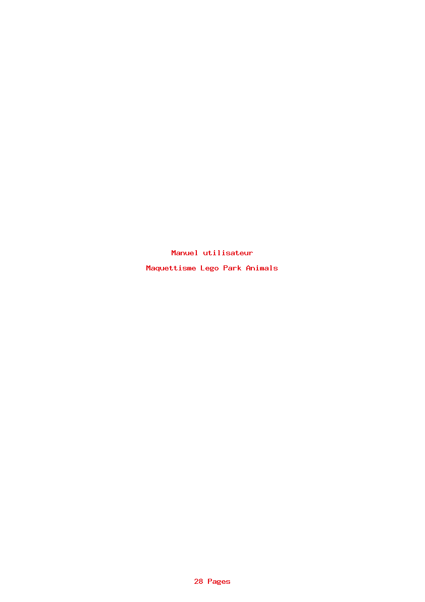 Page 1 de la notice Manuel utilisateur Lego Park Animals
