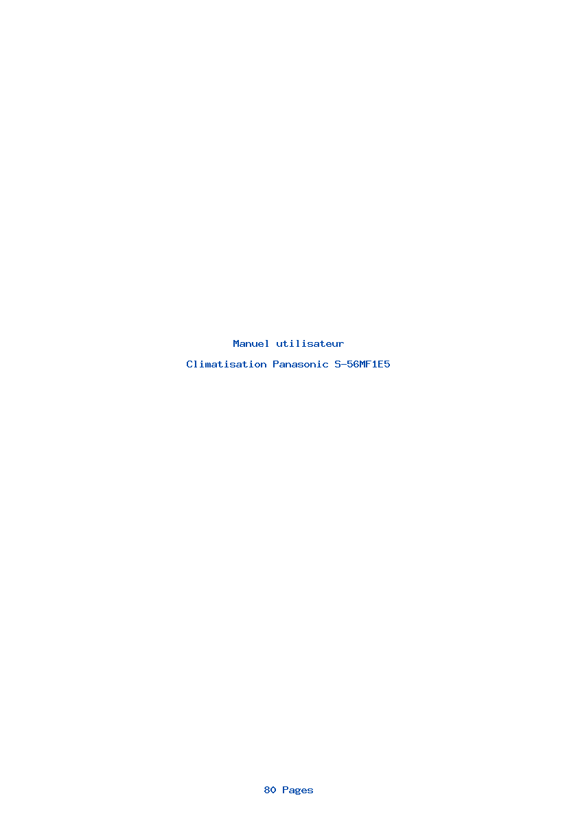 Page 1 de la notice Manuel utilisateur Panasonic S-56MF1E5