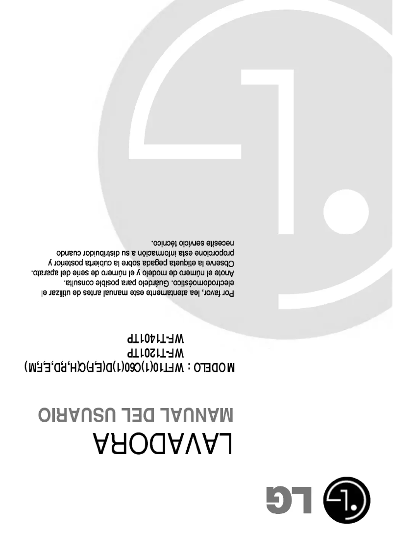 Página 1 del manual Manual de usuario LG WFT11C60EP