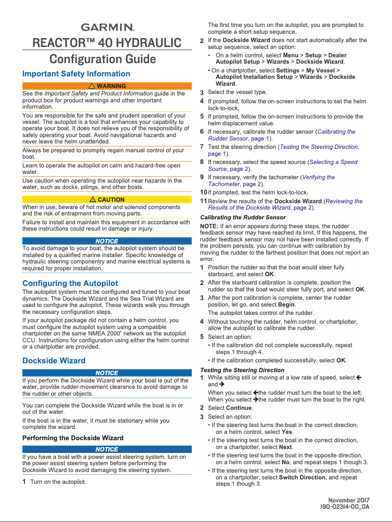 Página 1 del manual Manual de usuario Garmin GHP Compact Reactor 40