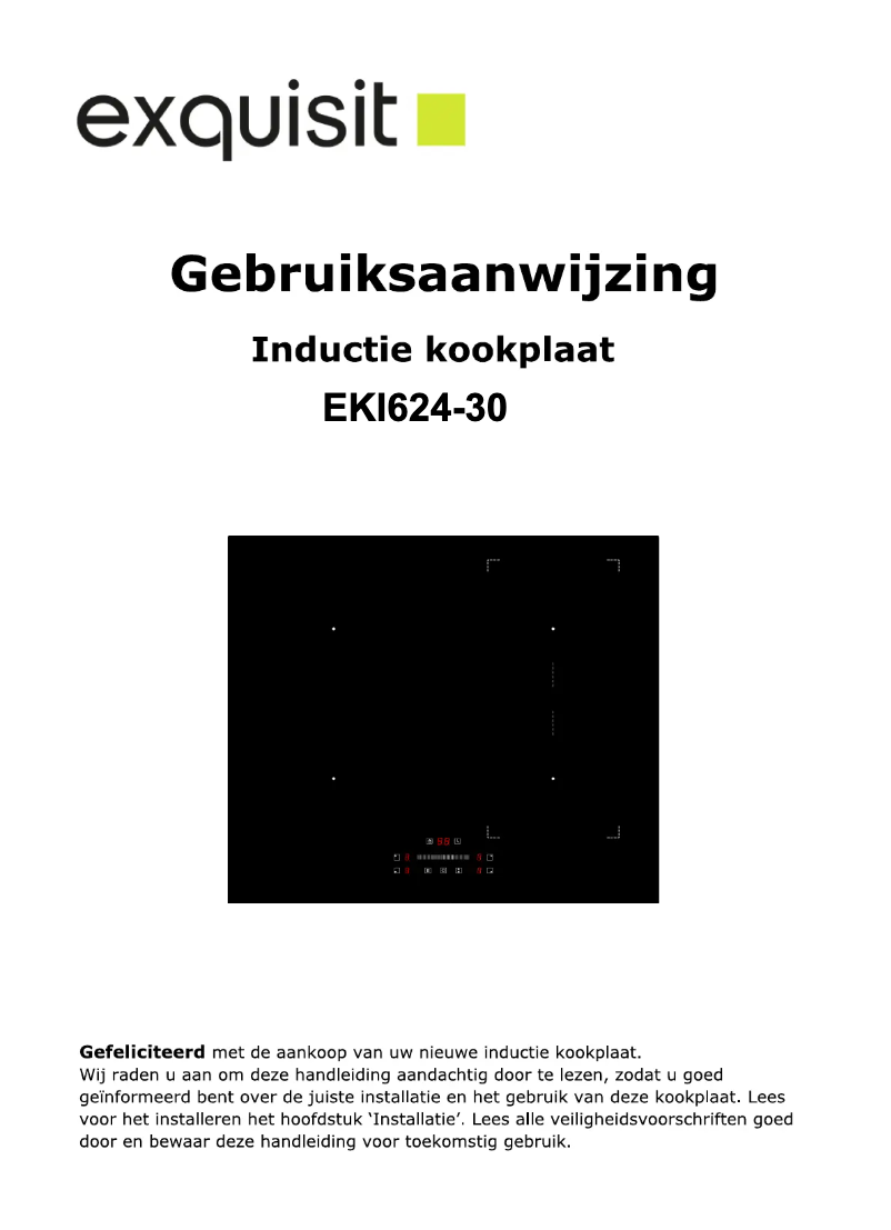 Page 1 de la notice Manuel utilisateur Exquisit EKI624-30