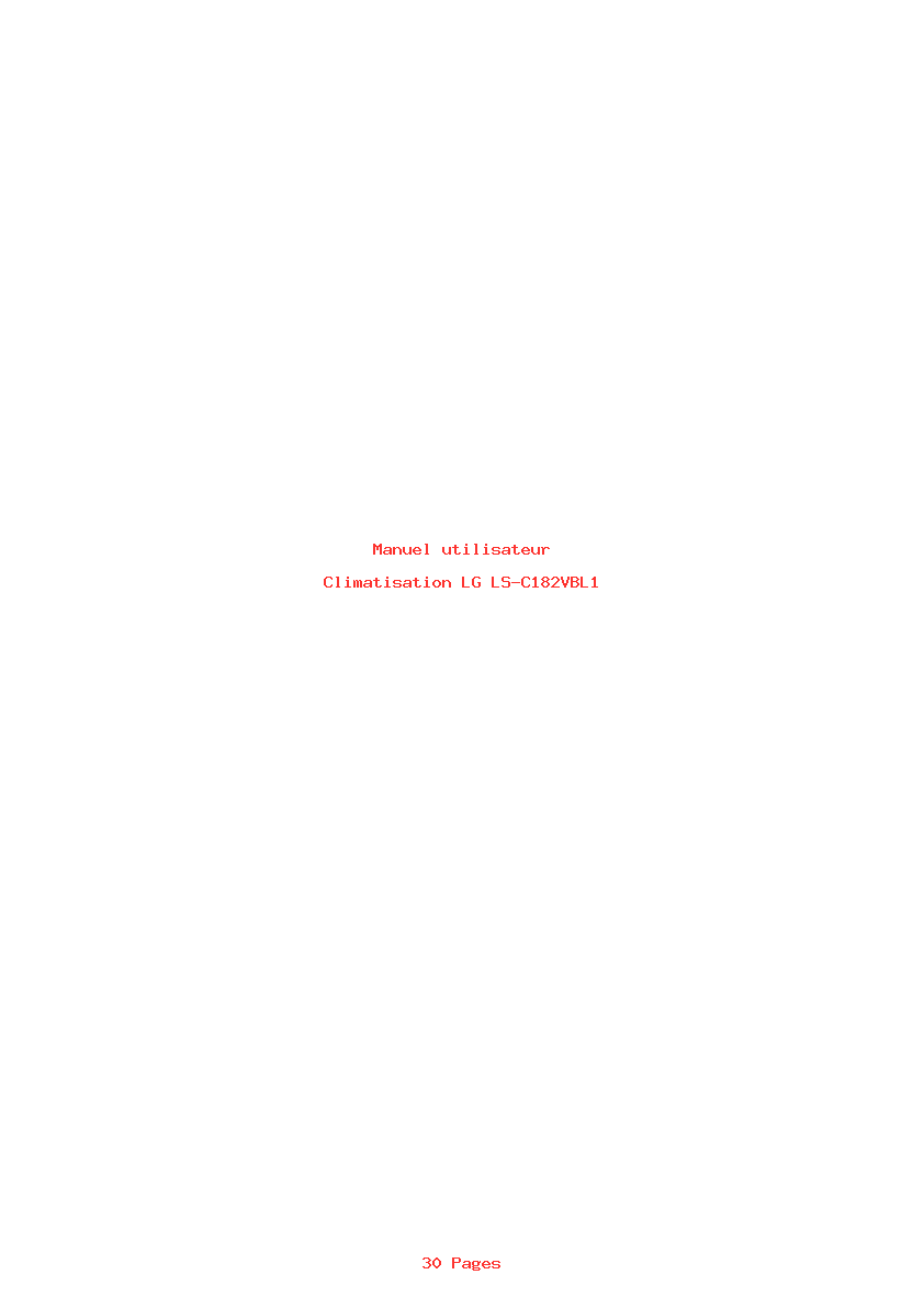 Page 1 de la notice Manuel utilisateur LG LS-C182VBL1