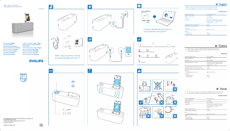 Page 1 of the manual User Manual Philips AD343