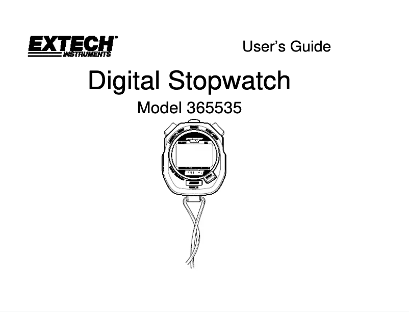 Page 1 de la notice Manuel utilisateur Extech 365535