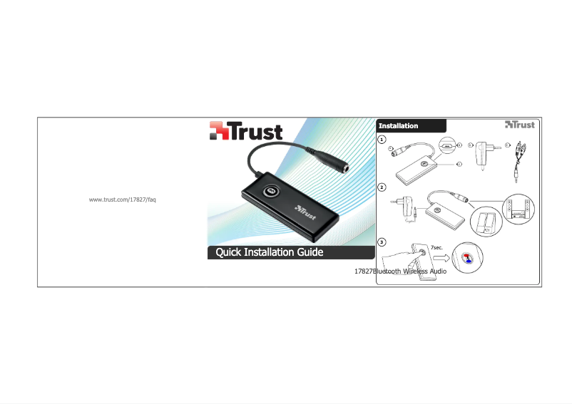 Page 1 de la notice Manuel utilisateur Trust eeWave Wireless Bluetooth Audio Link