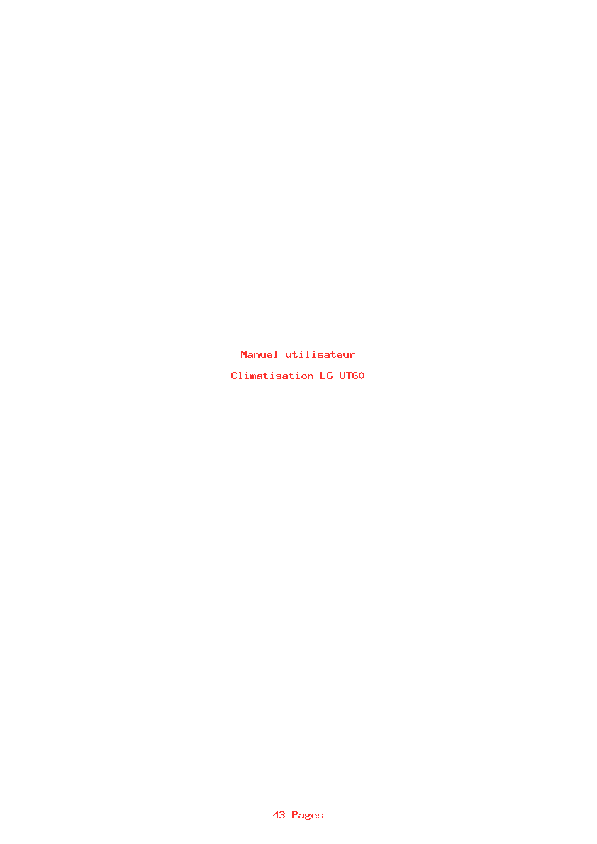 Page 1 de la notice Manuel utilisateur LG UT60