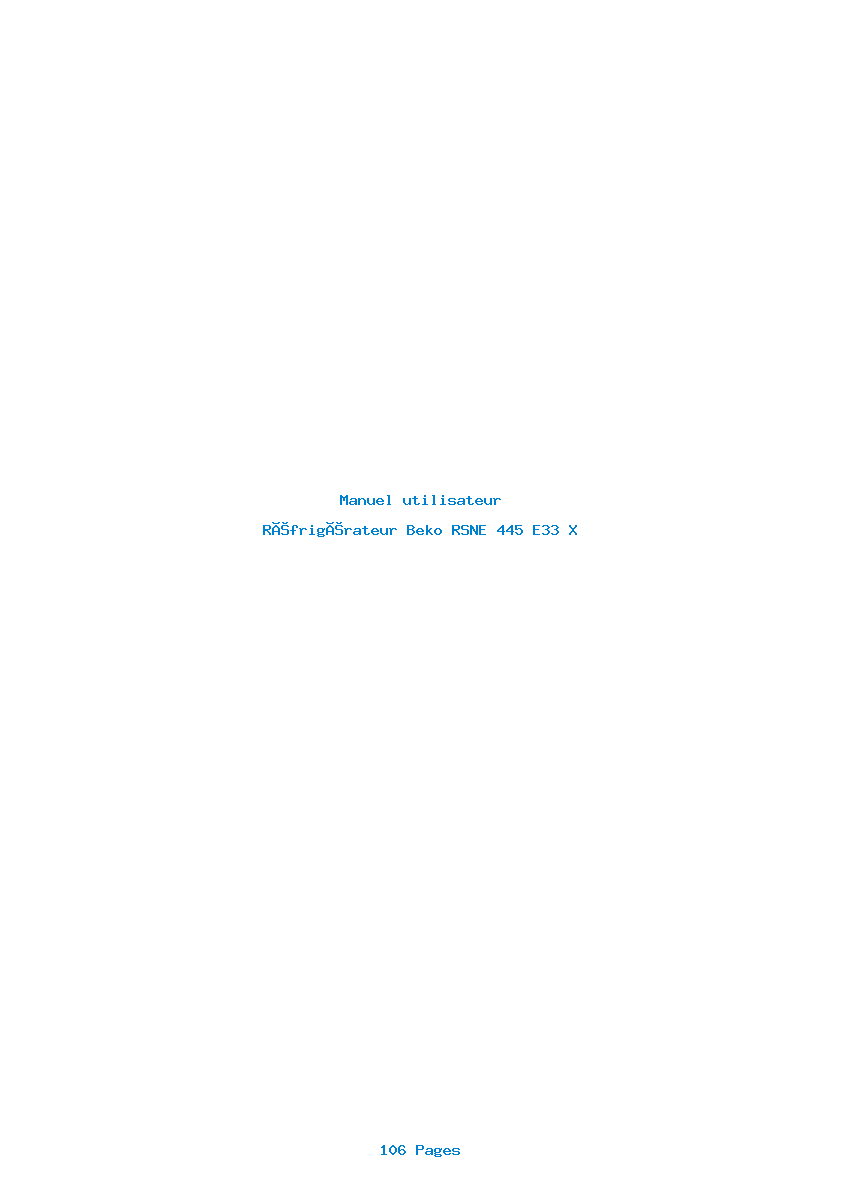 Page 1 de la notice Manuel utilisateur Beko RSNE 445 E33 X