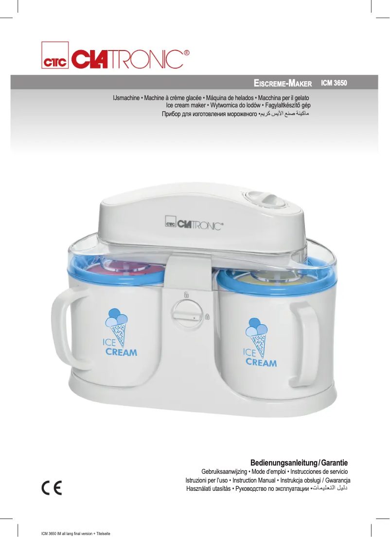 Page 1 de la notice Manuel utilisateur Clatronic ICM 3650