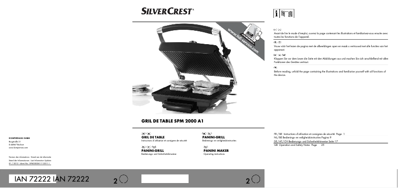 Page 1 de la notice Manuel utilisateur SilverCrest SPM 2000 A1