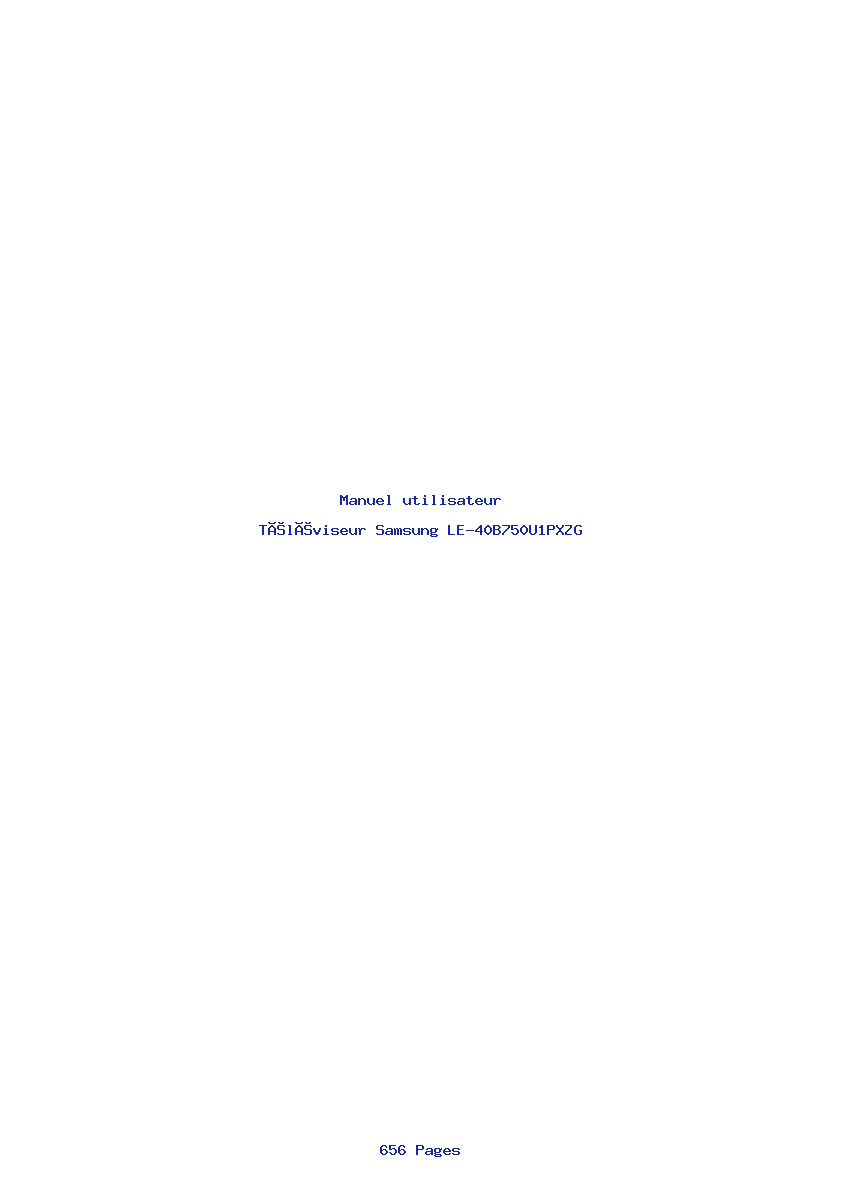 Page 1 de la notice Manuel utilisateur Samsung LE-40B750U1PXZG