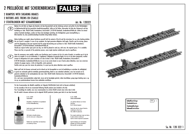 Page 1 de la notice Manuel utilisateur Faller 120322