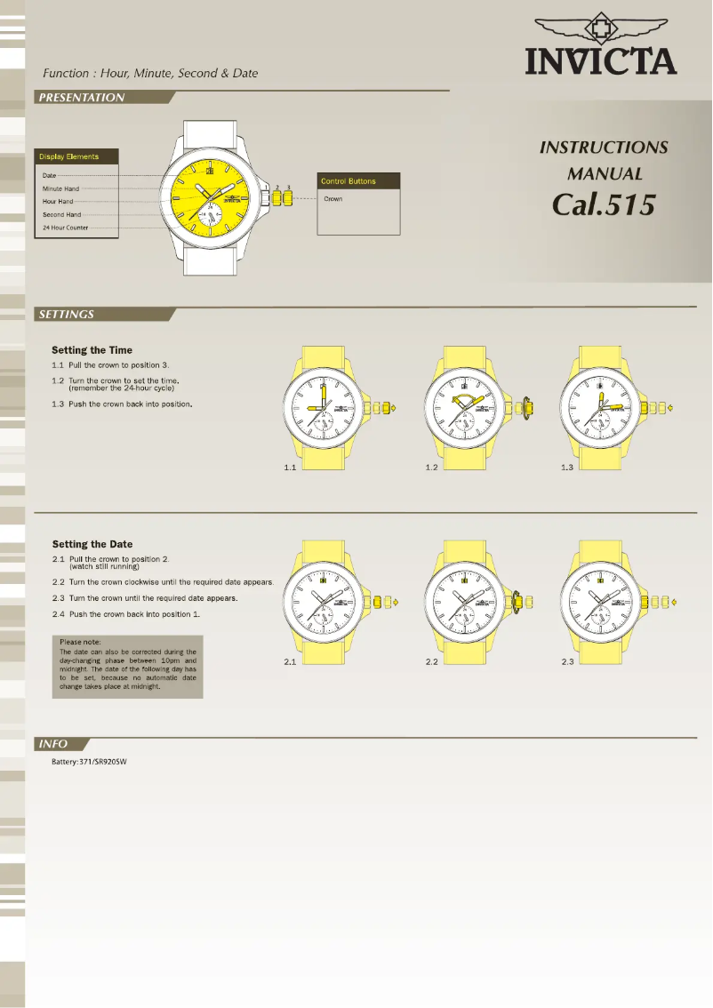 Página 1 del manual Manual de usuario Invicta Pro Diver 25818