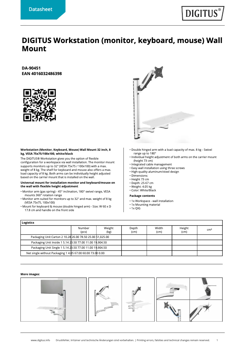Page 1 de la notice Manuel utilisateur Digitus DA-90451