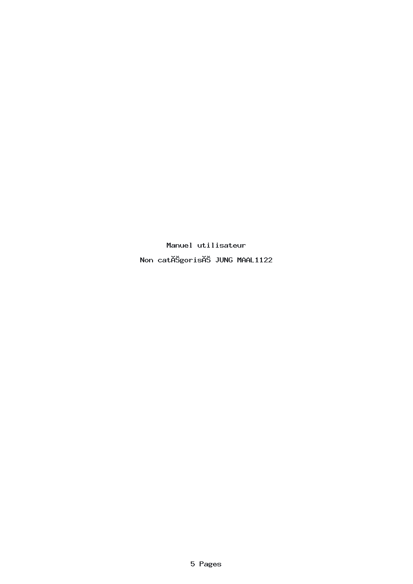 Page 1 de la notice Manuel utilisateur JUNG MAAL1122