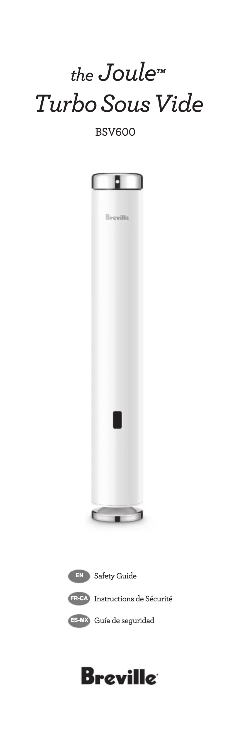 Page 1 of the manual User Manual Breville the Joule Turbo Sous Vide BSV600