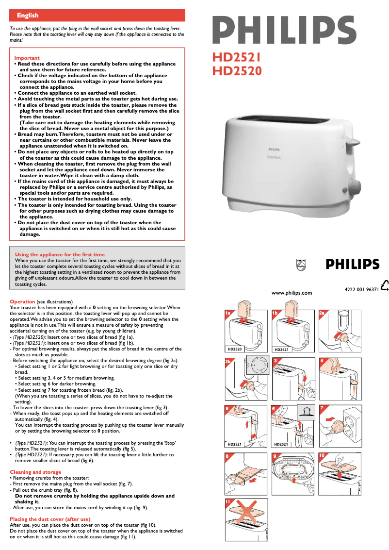 Page n°1 - Manuel utilisateur Philips HD2520