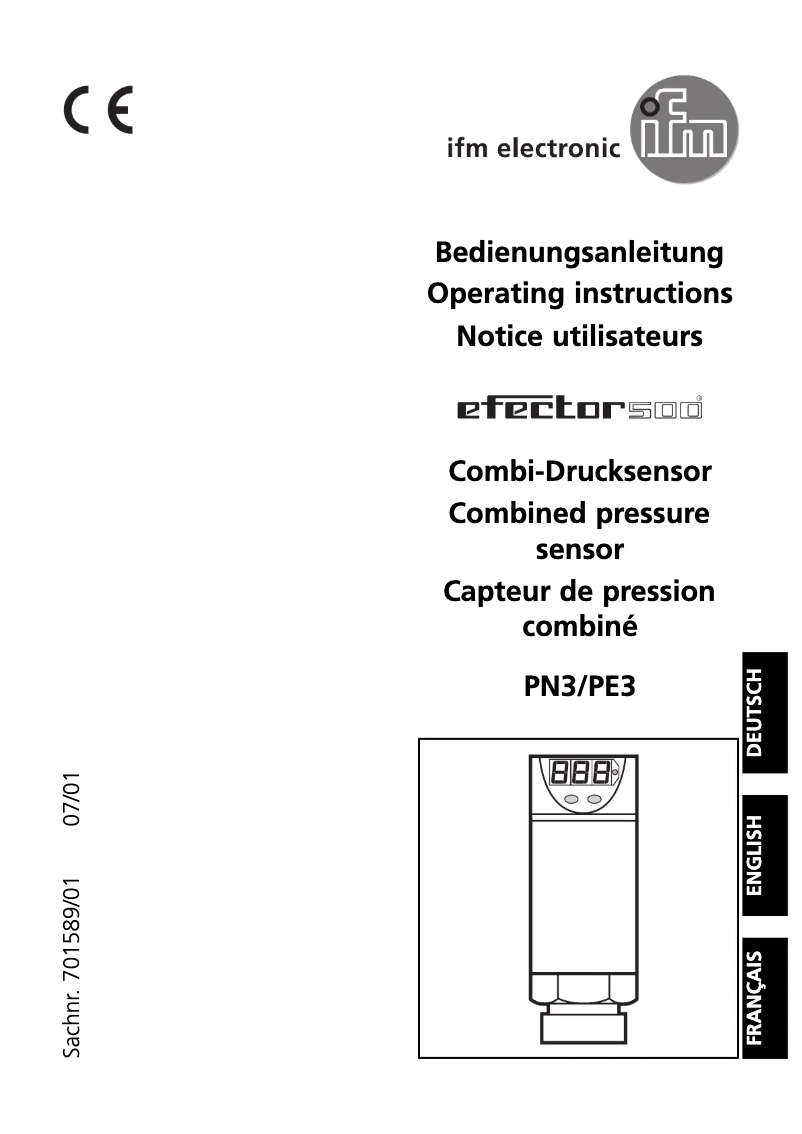 Page 1 de la notice Manuel utilisateur IFM PN3021