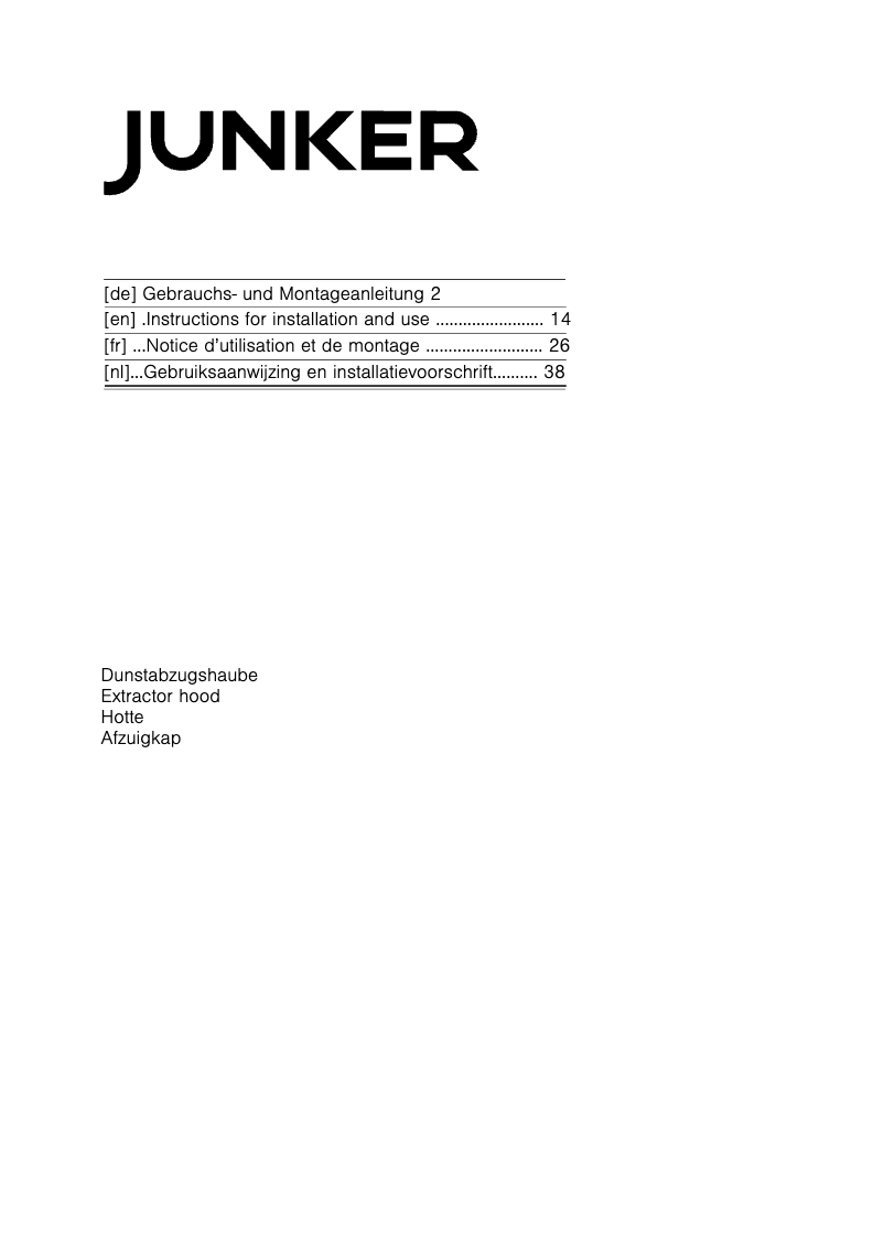 Page 1 de la notice Manuel utilisateur Junker JD66KE52