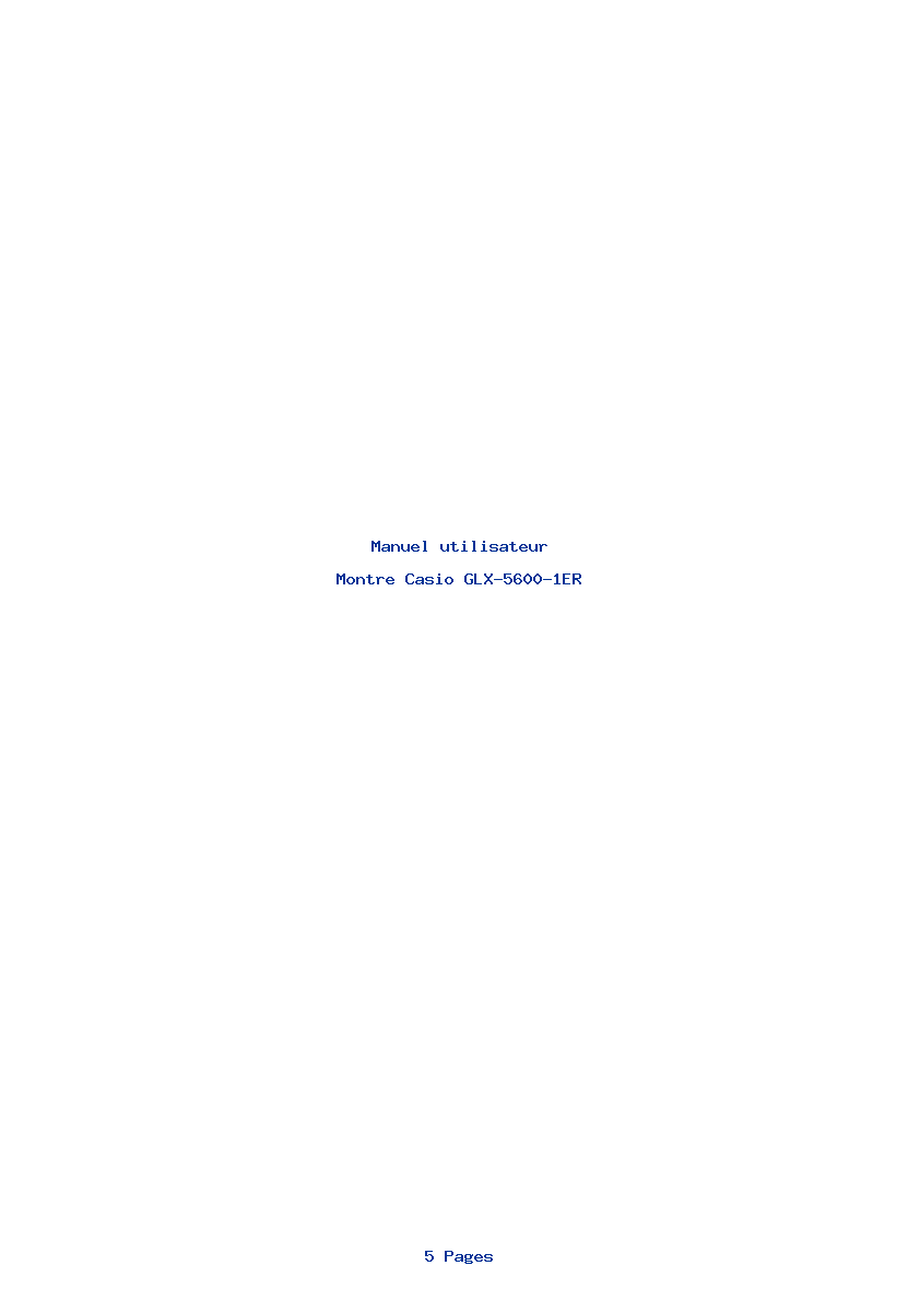 Page 1 de la notice Manuel utilisateur Casio GLX-5600-1ER