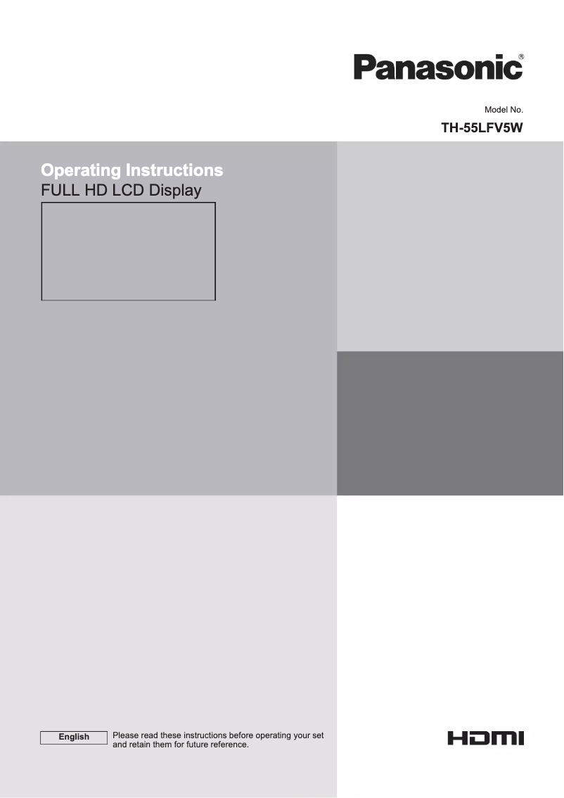 Page 1 de la notice Brochure Panasonic TH-55LFV5W