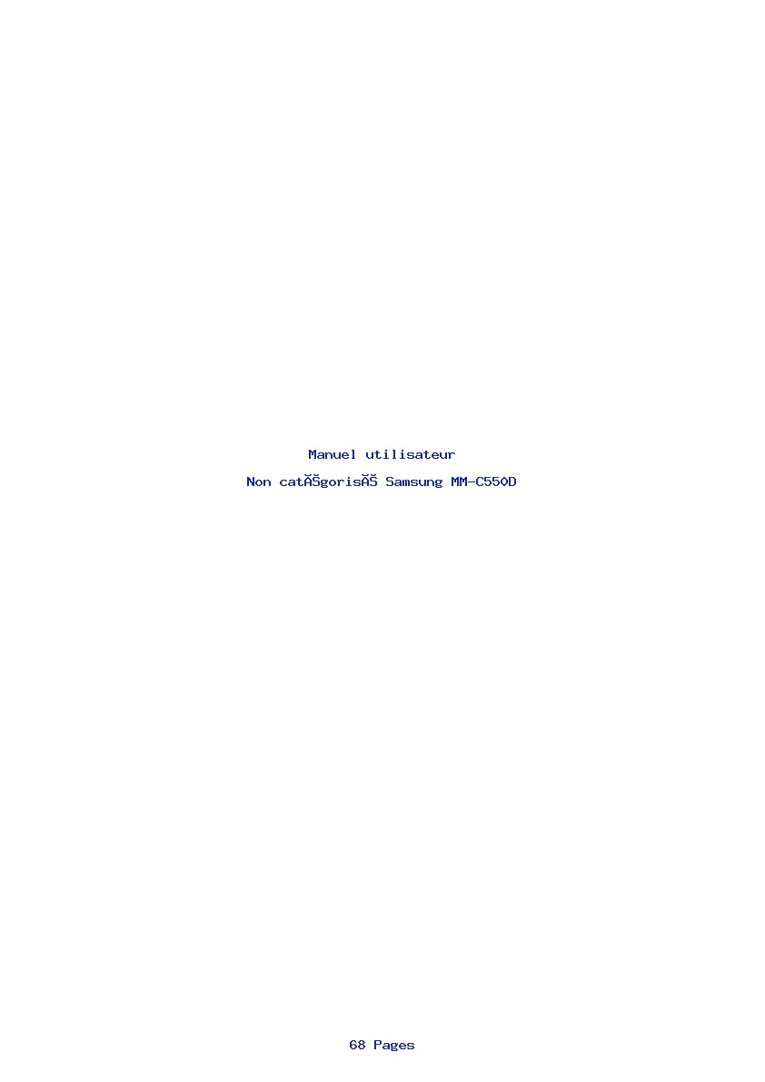 Page 1 de la notice Manuel utilisateur Samsung MM-C550D