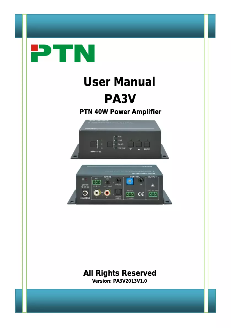 Página 1 del manual Manual de usuario PTN-electronics PA3V