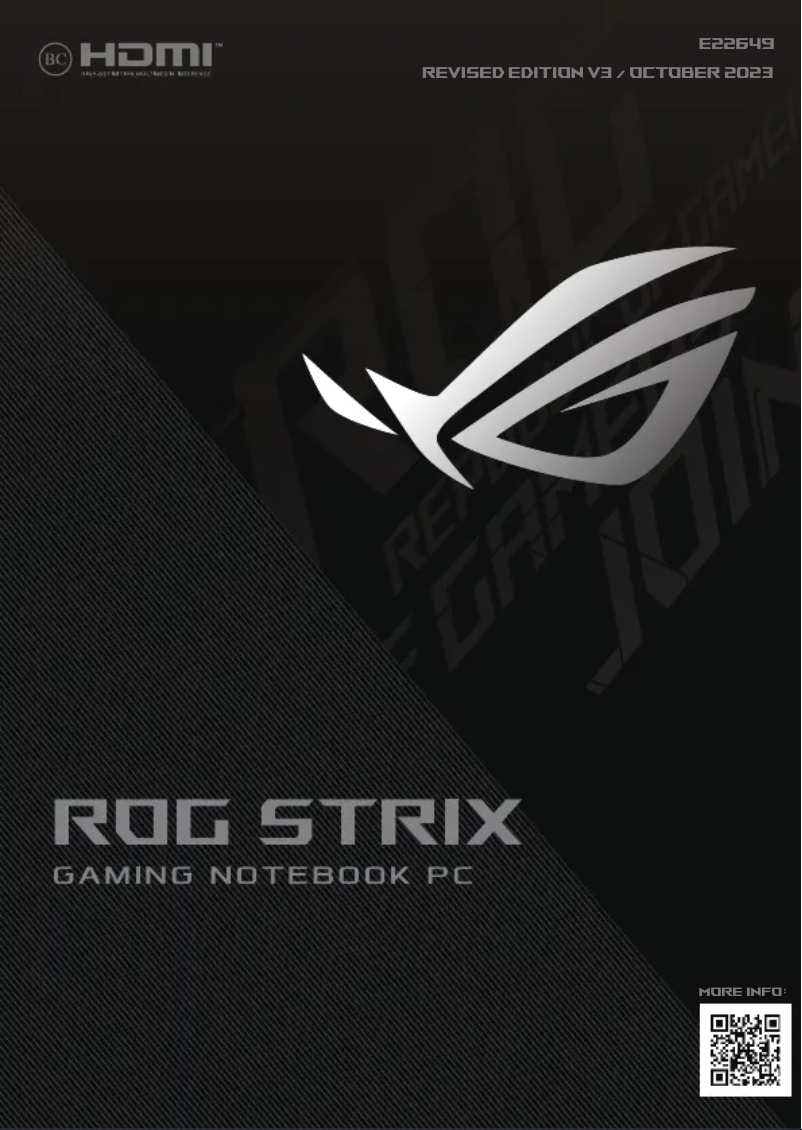 Page 1 de la notice Manuel utilisateur Asus ROG Strix G834JYR-XS97