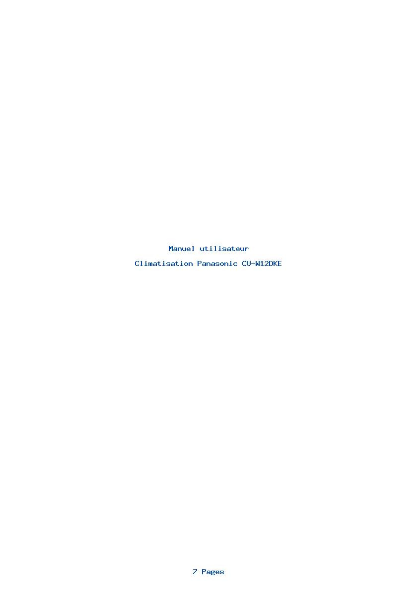 Image de la première page du manuel de l'appareil CU-W12DKE