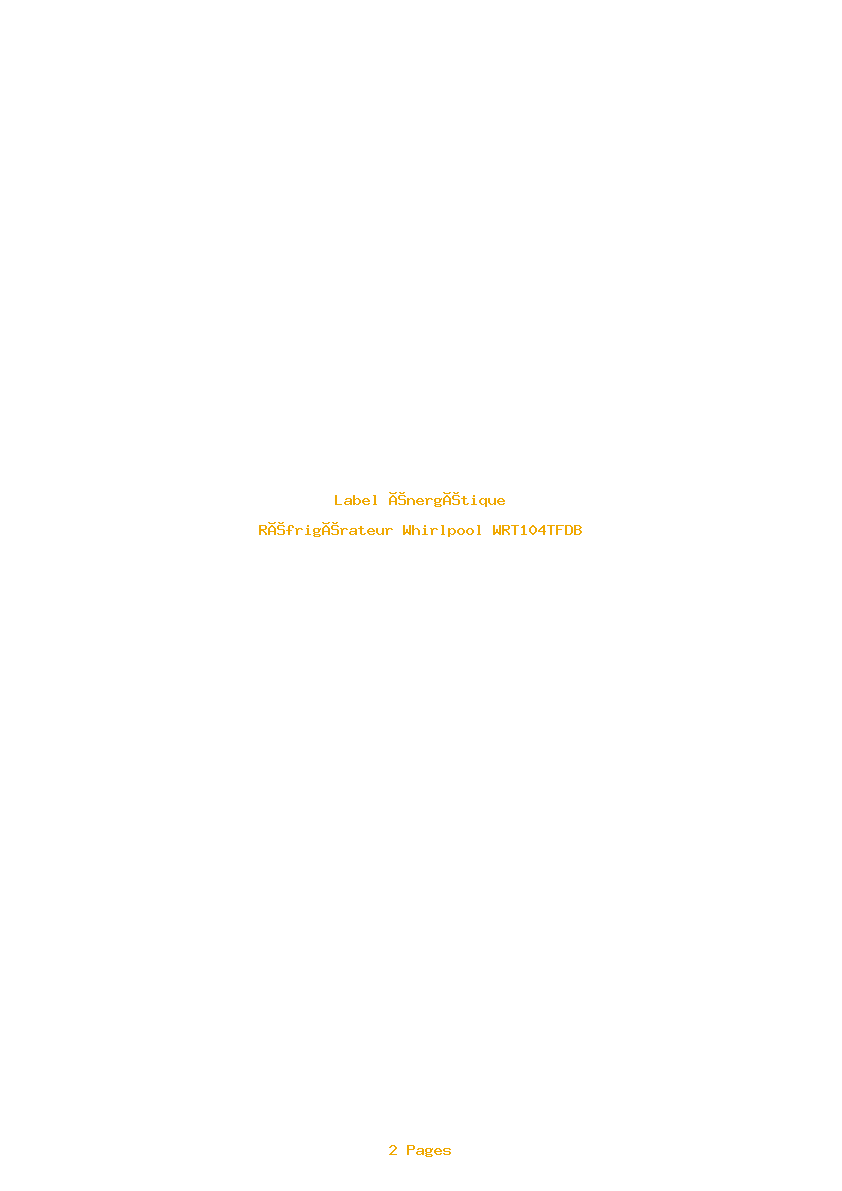 Image de la première page du manuel de l'appareil WRT104TFDB